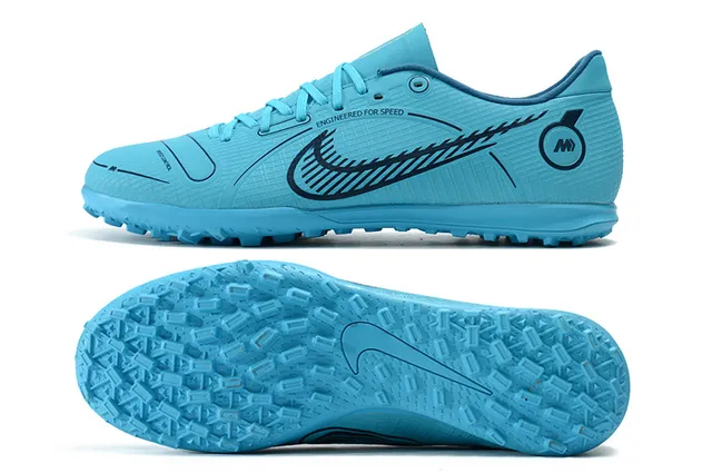 Nike Mercurial Turf blanco azul verde neón Turf zapatos de fútbol 20