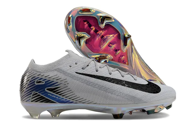 Nike Mercurial Vapor Partie supérieure grise rose en tricot Semelle iridescente chrome Chaussures de football à crampons 5