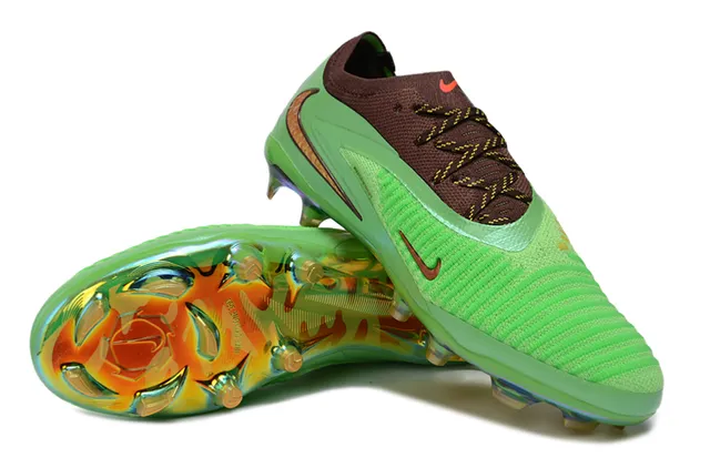 Nike Mercurial Vapor Empeigne tricot vert marron plaque iridiscente chaussures de football pour terrain ferme 4