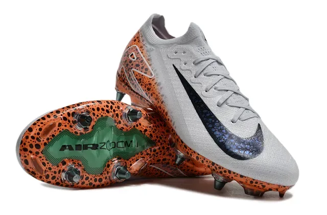 Nike Mercurial Vapor नारंगी सफेद लो-कट निट अपर ट्रांसलुसेंट स्पेकल्ड आउटसोल फर्म-ग्राउंड सोकर जूते 3