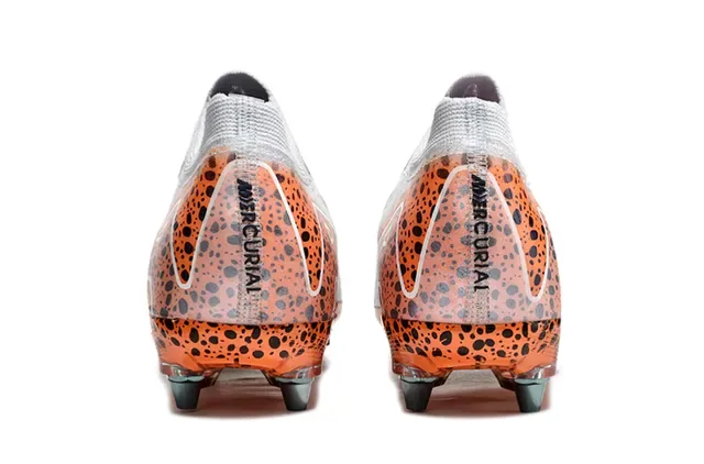 Nike Mercurial Vapor नारंगी सफेद लो-कट निट अपर ट्रांसलुसेंट स्पेकल्ड आउटसोल फर्म-ग्राउंड सोकर जूते 4
