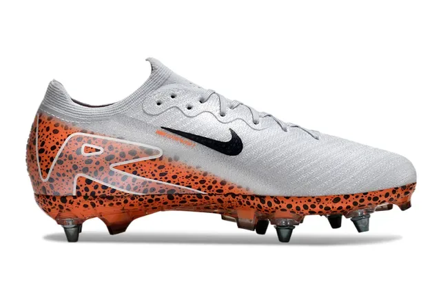 Nike Mercurial Vapor नारंगी सफेद लो-कट निट अपर ट्रांसलुसेंट स्पेकल्ड आउटसोल फर्म-ग्राउंड सोकर जूते 7