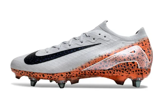 Nike Mercurial Vapor नारंगी सफेद लो-कट निट अपर ट्रांसलुसेंट स्पेकल्ड आउटसोल फर्म-ग्राउंड सोकर जूते 8