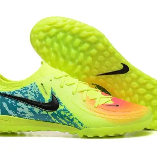 Nike Mercurial Vapor Yellow Blue Low-Cut Sock-Fit Upper Neon Gradient Toebox Turf Soccer Shoes