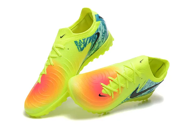 Nike Mercurial Vapor Amarillo Azul Bajo Corte Calcetín Ajuste Superior Gradiente Neón Punta Césped Zapatos De Fútbol 3