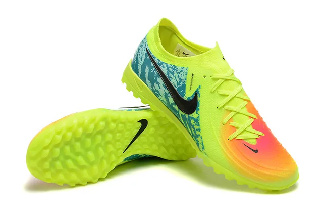 Nike Mercurial Vapor Amarillo Azul Bajo Corte Calcetín Ajuste Superior Gradiente Neón Punta Césped Zapatos De Fútbol 6