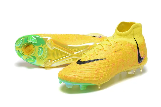 Nike Mercurial Vapor Jaune Vert Haut-Coupé Flyknit Supérieur Lacets Asymétriques Terrain Ferme Chaussures de Football 4