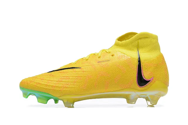 Nike Mercurial Vapor Jaune Vert Haut-Coupé Flyknit Supérieur Lacets Asymétriques Terrain Ferme Chaussures de Football 10