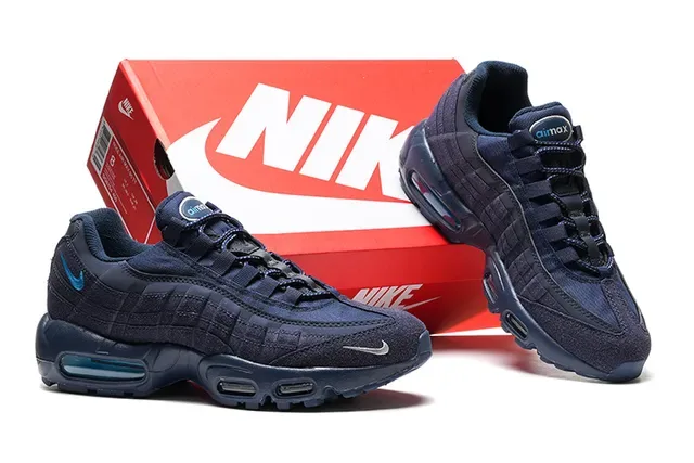 Nike Zapatillas Lifestyle Azul Marino Upper Acolchado Unidades de Aire Visibles Dobles 2