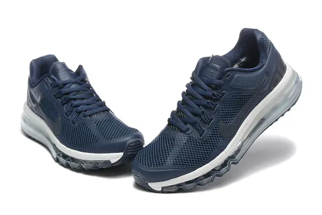 Nike Navy White Mesh Upper Full-Length Visible Air Unit Running Shoes 3