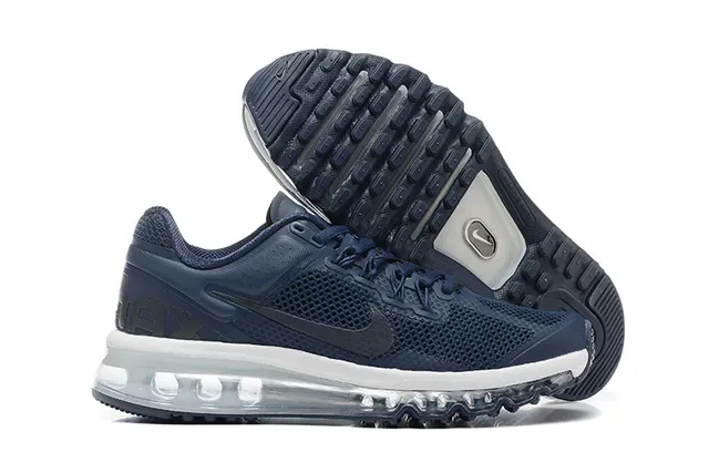 Nike Navy White Mesh Upper Full-Length Visible Air Unit Running Shoes 6