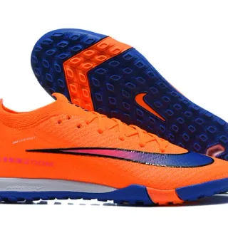 Nike 橙色蓝色针织上层动态贴合领草地足球鞋