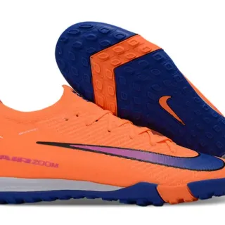 Nike Orange Blue Knit Upper Low-Cut Collar Indoor Soccer Shoes