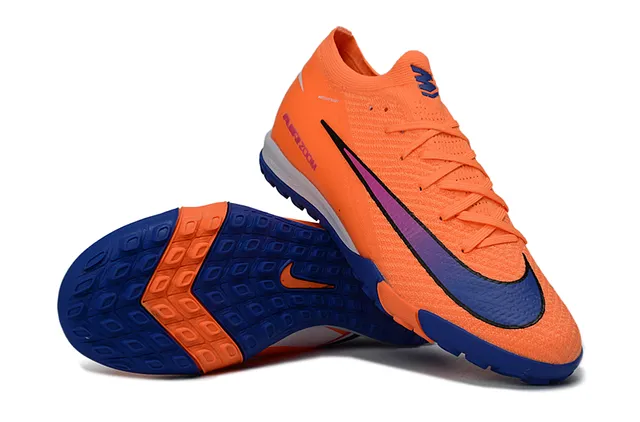 Nike কমলা নীল বুনা উপর নিম্ন-কাট কলার ইন্ডোর সকার জুতো 3