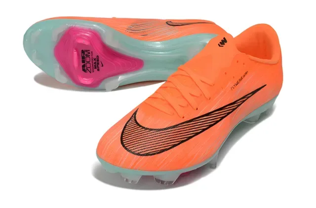 Nike Orange Transparent Flyweave Upper Air Zoom Cushioning Firm-Ground Soccer Shoes 4