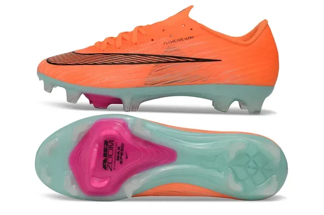 Nike Orange Transparent Flyweave Upper Air Zoom Cushioning Firm-Ground Soccer Shoes 6