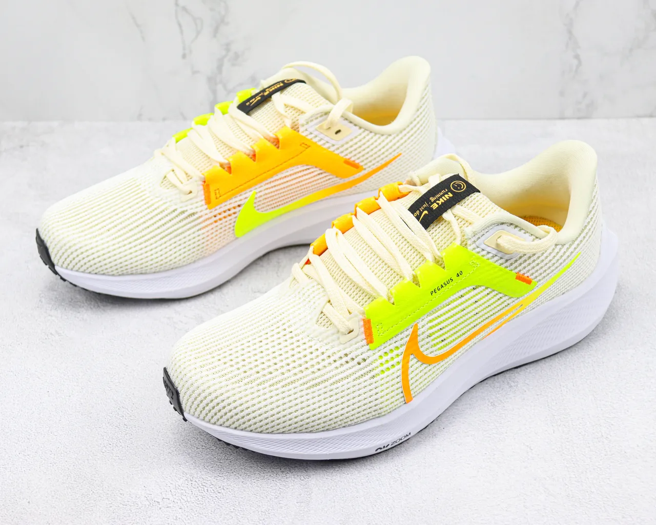 Nike Pegasus 40 Neon Yellow Off-White Running Shoes 4