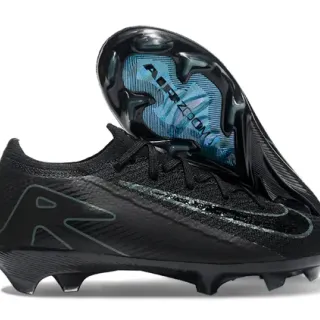 Nike Phantom GT Chaussures de Football Upper Noir Bleu Tricot Lacet Asymétrique Terrain Firme