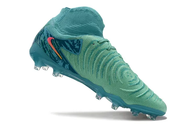 Nike Phantom GT أحذية كرة القدم أزرق وردي عالي القطع من الخيوط ربط غير متماثل أرض صلبة 2
