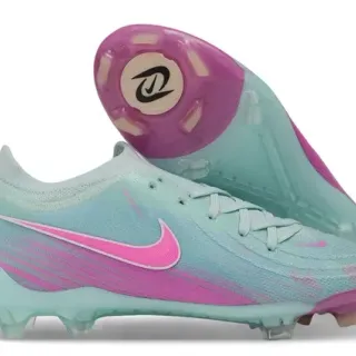 Nike Phantom GT Azul Rosa Upper de Tricot Asimétrico Lacing Firm-Ground Sapatos de Futebol