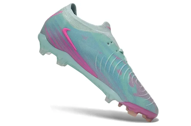 Nike Phantom GT Bleu Rose Upper en Maille Asymétrique Lacet Firm-Ground Chaussures de Football 2