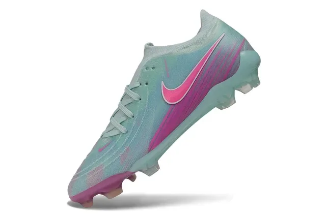Nike Phantom GT Bleu Rose Upper en Maille Asymétrique Lacet Firm-Ground Chaussures de Football 3