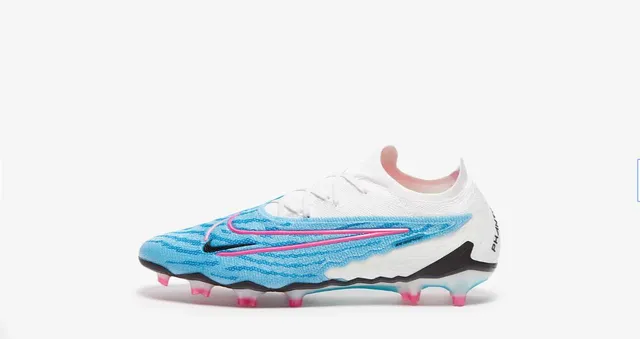 Nike Phantom GT 蓝粉色针织鞋面波浪纹理人造草地足球鞋 6