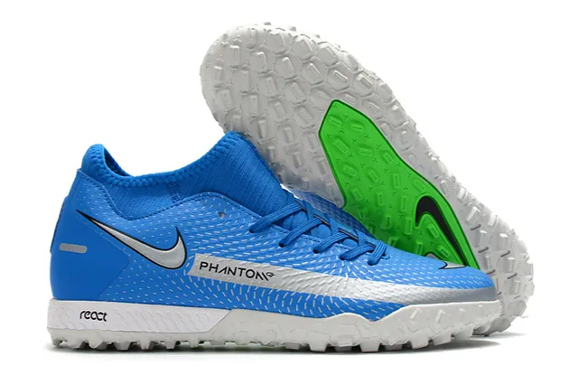 Nike Phantom GT Green Blue Sock-Fit Collar Engineered Mesh Upper Turf Soccer Shoes 17