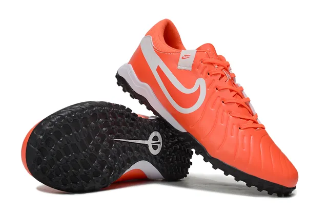 Nike Phantom GT Orange Black Low-Cut Ribbed Synthetic Upper Turf Soccer Shoes 7