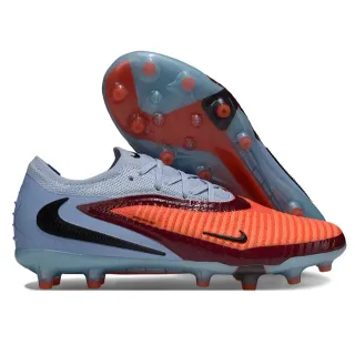 Nike Phantom GT Orange Blue Haut en Tricot Bas Lacets Asymétriques Sol Ferme Chaussures de Football