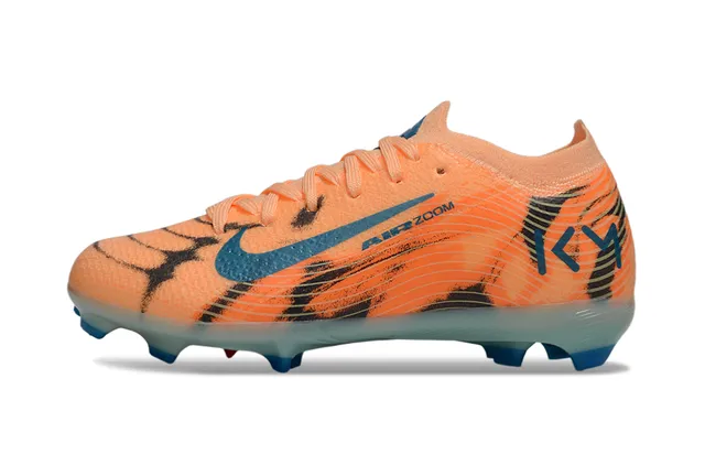 Nike Phantom GT Laranja Azul Baixo-Corte Ajuste de Meia Superior Solo Firme Sapatos de Futebol 3