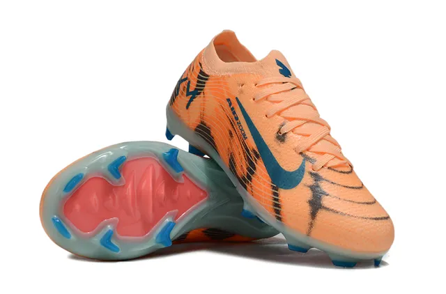 Nike Phantom GT Laranja Azul Baixo-Corte Ajuste de Meia Superior Solo Firme Sapatos de Futebol 4
