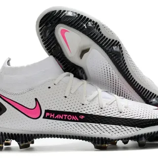 Nike Phantom GT White Black High-Cut Sock-Fit Collar Firm-Ground Soccer Shoes