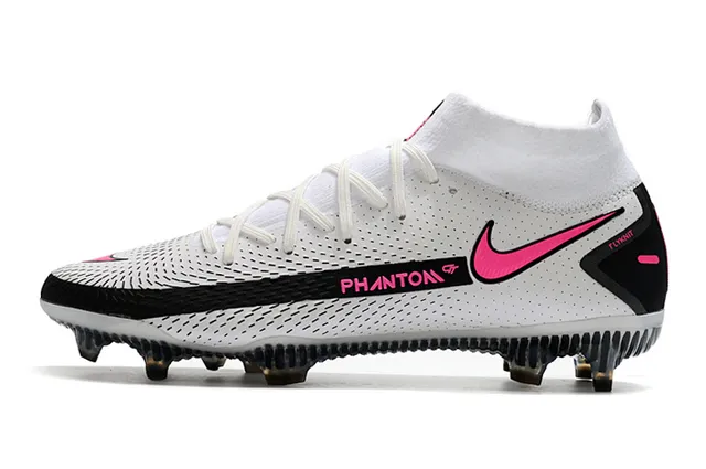 Nike Phantom GT Blanco Negro Alto Corte Cuello Ajuste a Calcetín Césped Artificial Zapatos de Fútbol 5