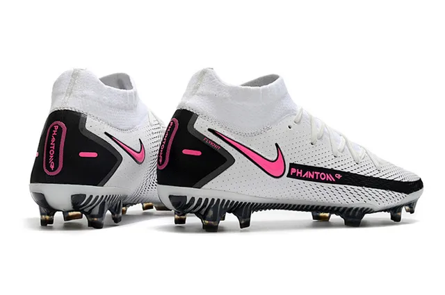 Nike Phantom GT Blanco Negro Alto Corte Cuello Ajuste a Calcetín Césped Artificial Zapatos de Fútbol 7