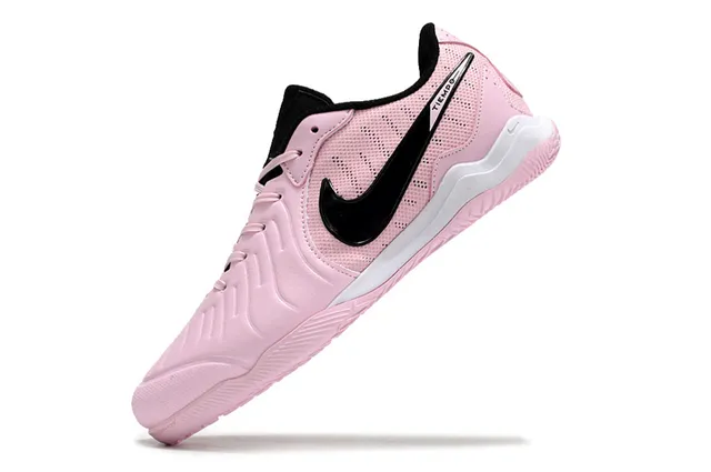 Nike rosa preto perfurado sintético superior gola baixa sapatos de futebol indoor 2