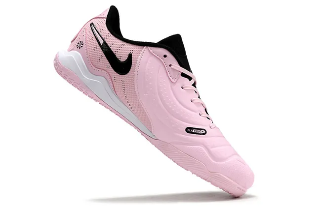Nike rosa preto perfurado sintético superior gola baixa sapatos de futebol indoor 3