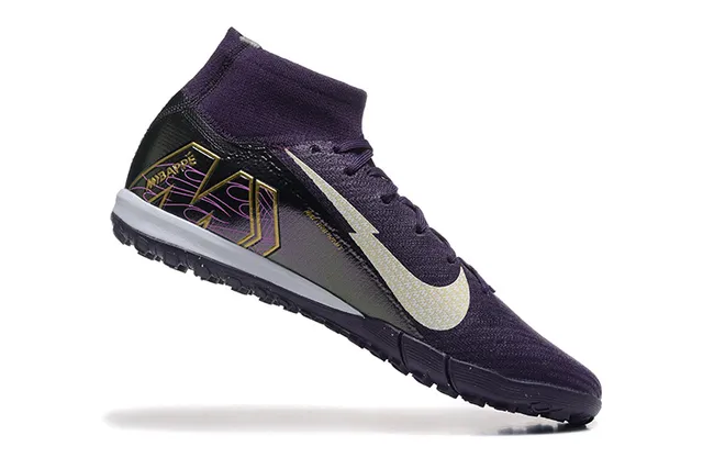 Nike Púrpura Plateado Cuello Sock-Fit Textured Knit Upper Zapatillas de fútbol indoor 4