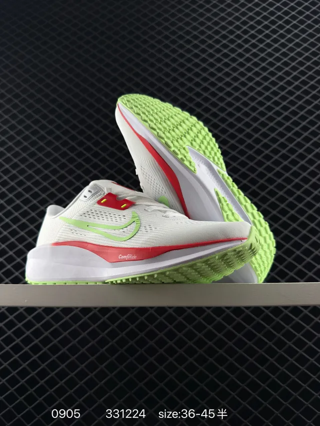 Nike Quest 6 White Green Breathable Mesh Upper Midfoot Strap Overlay Running Shoes 2
