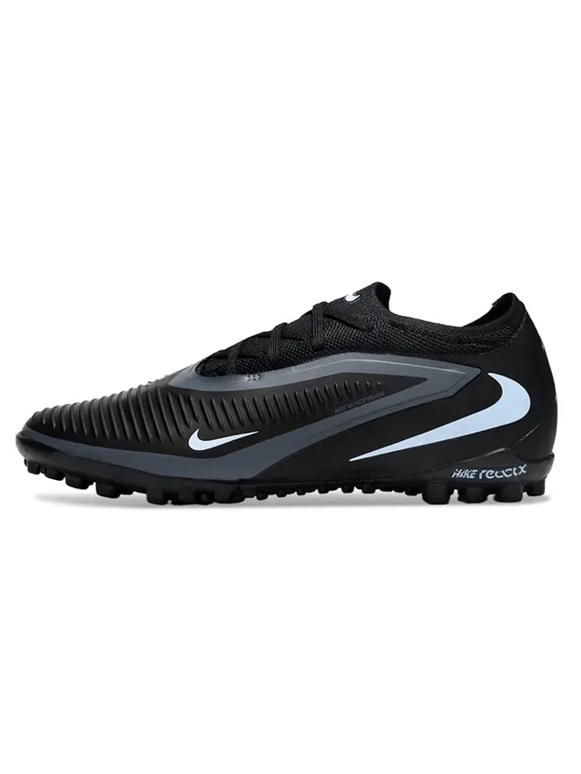 Nike ReactX Black Light Blue Artificial Grass Soccer Shoes 7