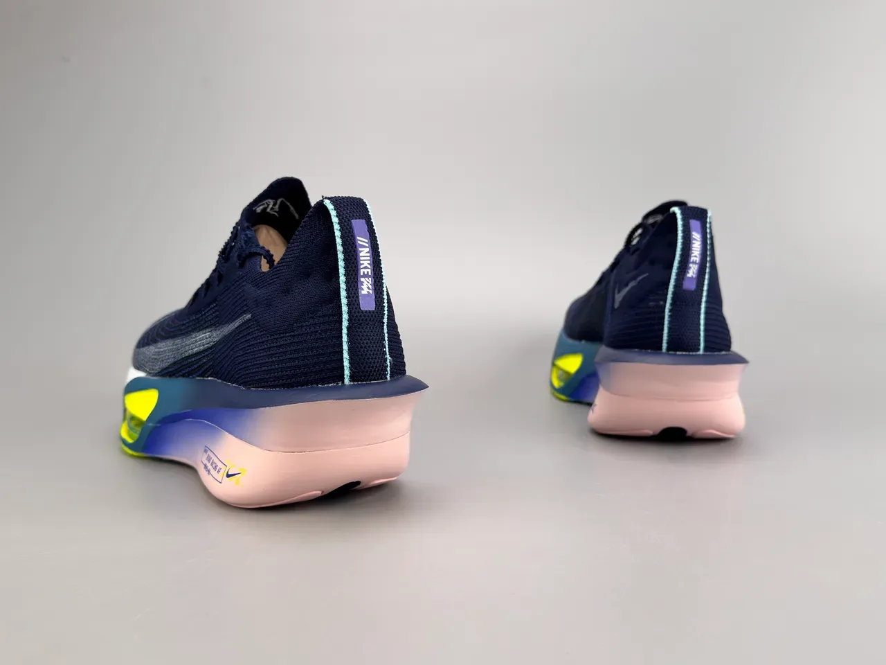 Nike Road Racing AF Bleu Marine Rose Jaune Néon Chaussures de course 6
