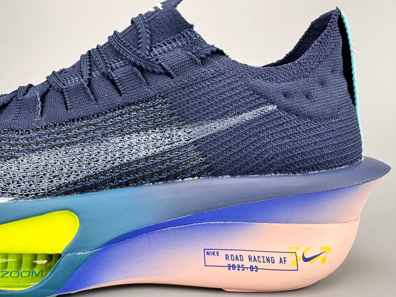 Nike Road Racing AF Bleu Marine Rose Jaune Néon Chaussures de course 7