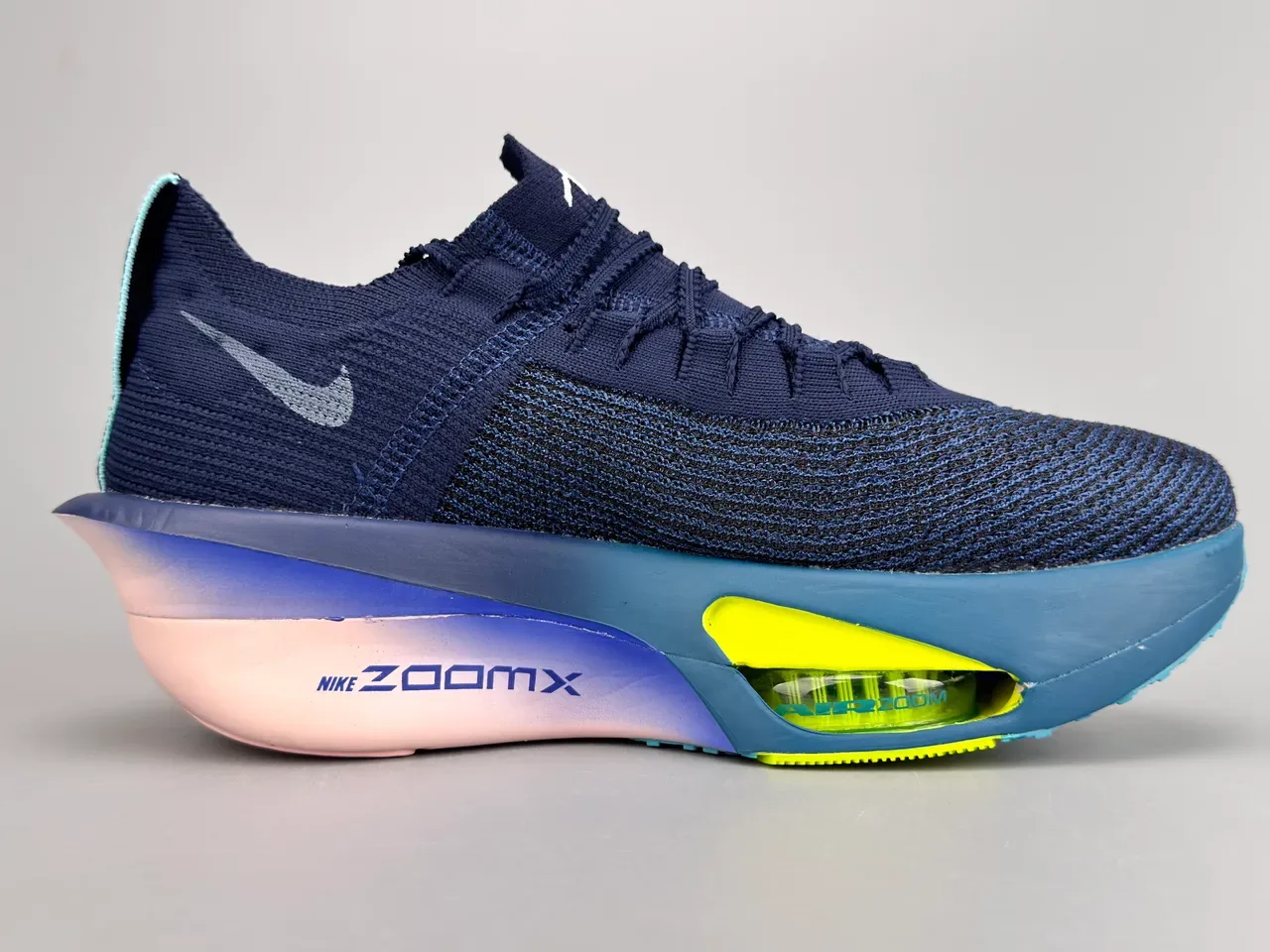 Nike Road Racing AF Bleu Marine Rose Jaune Néon Chaussures de course 10