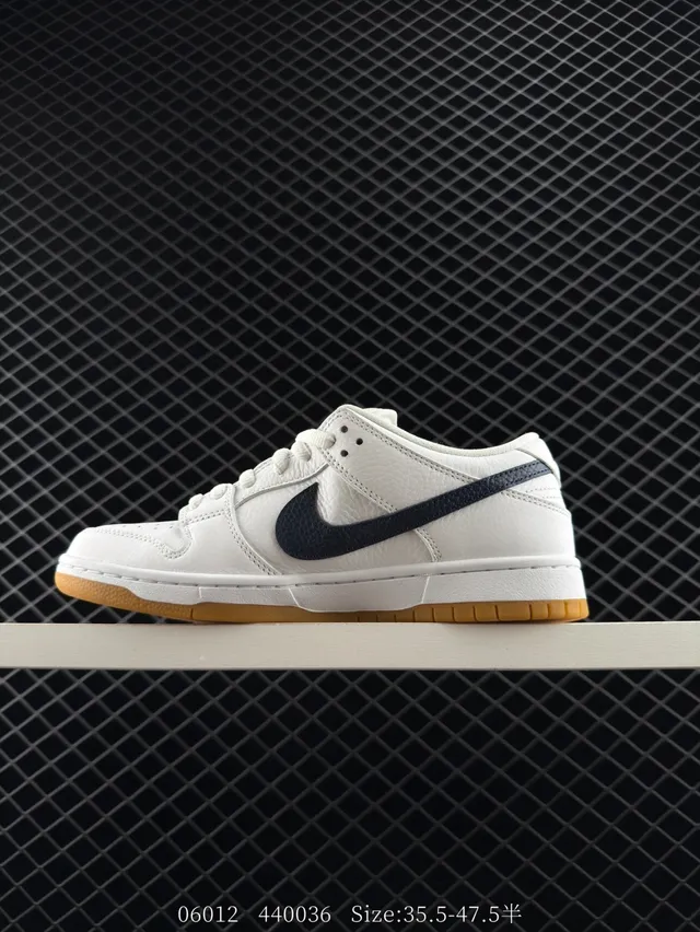 Nike SB Dunk Low White Navy Gum chaussures de skateboard 5