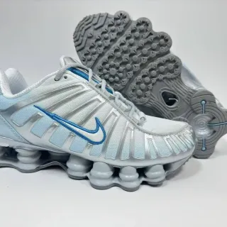 Nike Bleu Argenté segmenté Shox colonne semelle intermédiaire métallique synthétique cage chaussures lifestyle