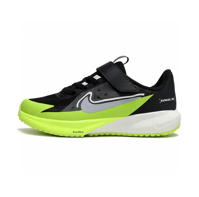 Nike Sonic RJ Black Gray White Kids Running Shoes 3