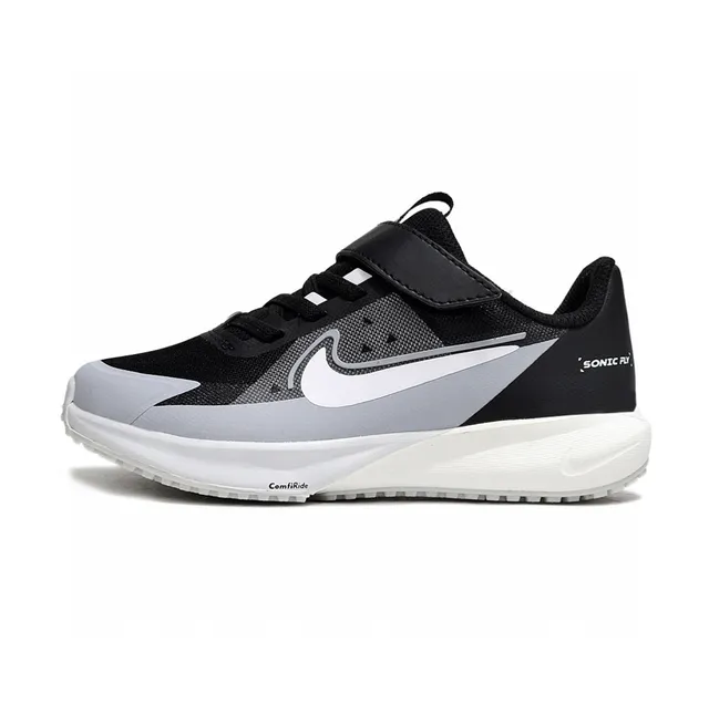 Nike Sonic RJ Black Gray White Kids Running Shoes 6