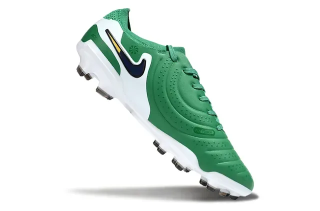 Nike Tiempo 绿色白色海军蓝黄色 Firm-Ground 足球鞋 2