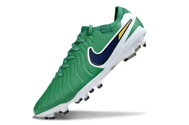 Nike Tiempo 绿色白色海军蓝黄色 Firm-Ground 足球鞋 3