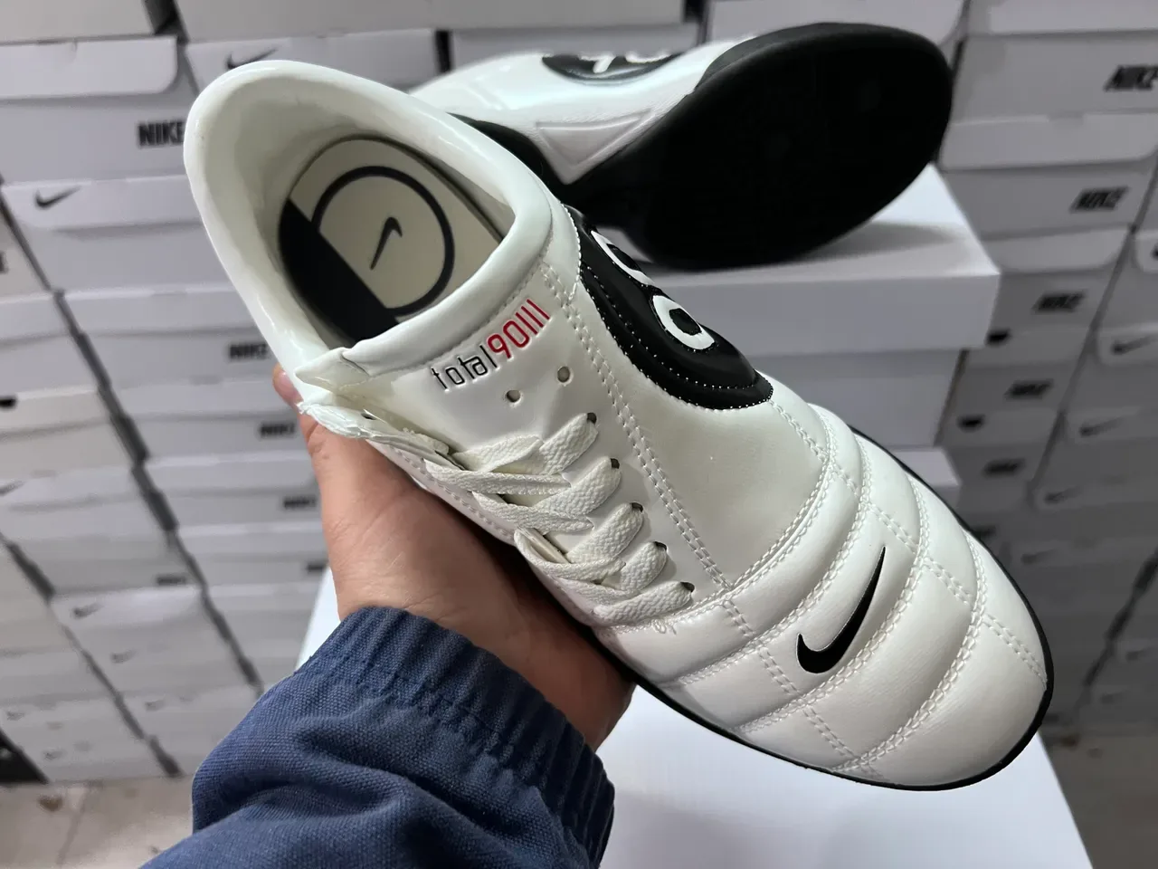 Nike Total 90 III সাদা কালো লাল ইন্ডোর সকার জুতা 6